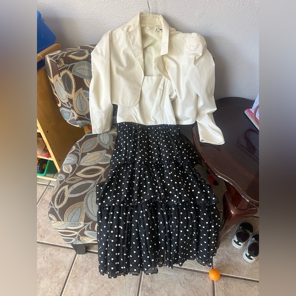 Chic Vintage NR1 Black Polka Dot A-Line Skirt - Picture 1 of 5